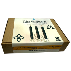Kit candele protettive HOSTENATURA - 10 candele nere con erbe