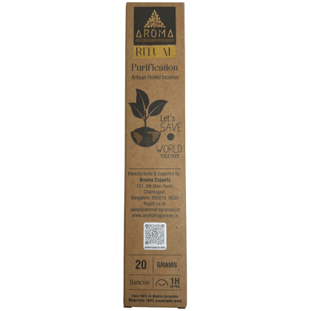 طقوس تنقية البخور العضوي AROMA بخور مصنوع يدويًا - صندوق يحتوي على 8 أعواد بخور - مدة ساعة واحدة