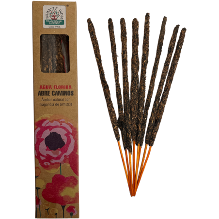 Naturalne kadzidło Florida Water Opens Paths Namaste India - 1 opakowanie organicznego kadzidła 25 g - Naturalny bursztyn z piżm