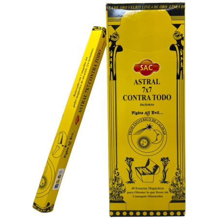 SAC Astral Incense 7x7 Against Everything - Schachtel mit 6 sechseckigen Packungen mit je 20 Stäbchen, 120 Räucherstäbchen