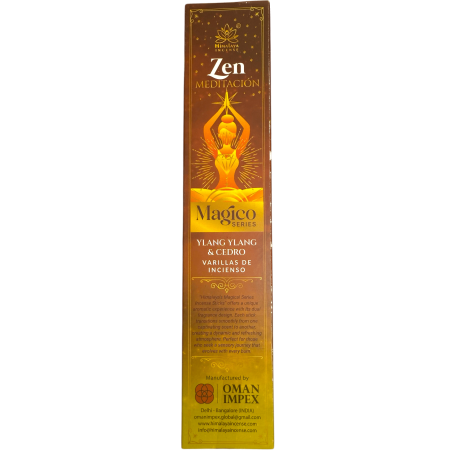 Himalaya Incense Magical Series Zen Meditation Incense – 25-g-Box mit Ylang-Ylang- und Zedern-Masala-Räucherstäbchen
