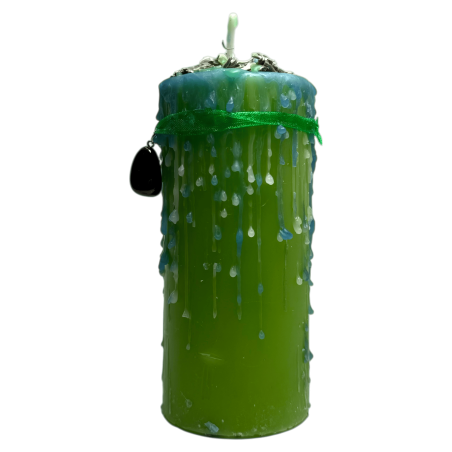 Jet Talisman Kaars - Esoterische kaars met speciaal amulet 14x6cm - Weert het boze oog, afgunst, jaloezie en bescherming af