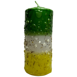 Herbal Candle with Rue, Salt, and Sulfur - Esoteric Candle 14x6cm - Against Negative Energies