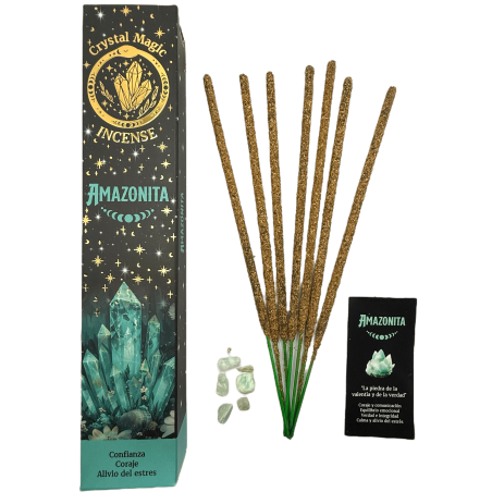 Tămâie cu Amazonit Hari Darshan Tribal Soul Crystal Magic - 1 pachet de 15gr tămâie organică cu minerale