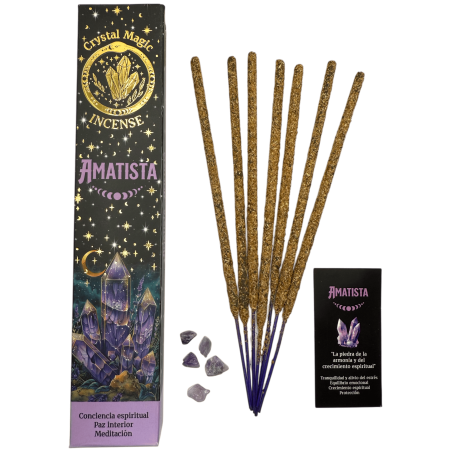 Tămâie Hari Darshan Tribal Soul Crystal Magic Amethyst - 1 pachet de 15g tămâie organică cu minerale