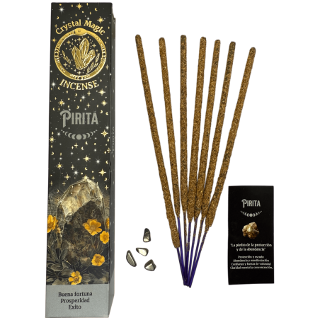 Pyrit Hari Darshan Räucherstäbchen Tribal Soul Crystal Magic – 1 Packung mit 15 g Bio-Räucherstäbchen mit Mineralien