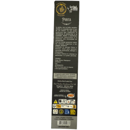パイライト ハリ ダルシャン インセンス トライバル ソウル クリスタル マジック - 15gr オーガニック インセンス ミネラル入り 1パック