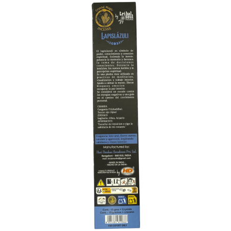 Incenso Lápis-Lazúli Hari Darshan Tribal Soul Crystal Magic - 1 pacote de 15g de Incenso Orgânico com Minerais