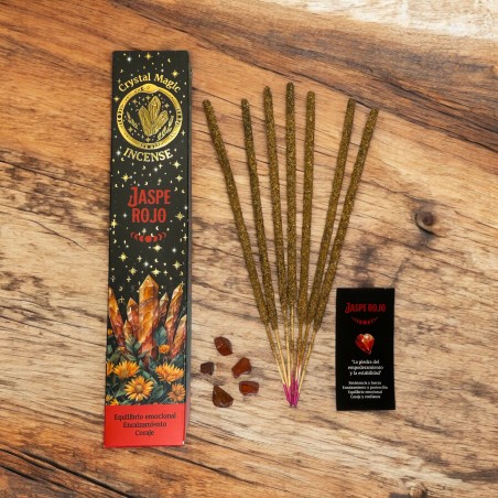 Hari Darshan Tribal Soul Crystal Magic Red Jasper Weihrauch – 1 Packung mit 15 g Bio-Weihrauch mit Mineralien