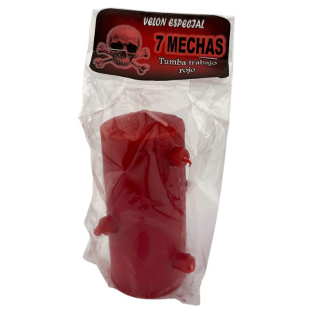 Rote Kerze mit 7 Dochten, 12,5 x 6 cm – Grab für Liebesarbeit, Trennung von Bindungen …