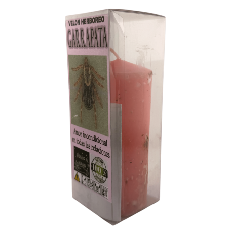 Lumânare Garrapata cu plante - Lumânare ezoterică 14x6cm - Iubire necondiționată în toate relațiile