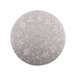 Placa Selenita con grabado Signos del Zodiaco 10cm
