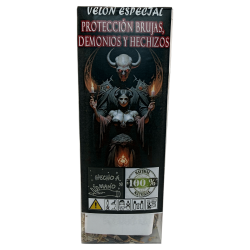 Velón Esotérico Especial Protección Brujas, Demonios y Hechizos 14x6cm