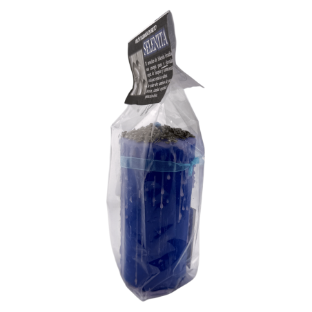 Vela Talismã de Selenita - Vela Esotérica com Amuleto Especial 14x6cm - Limpeza Energética, Energia Pura e Proteção Divina