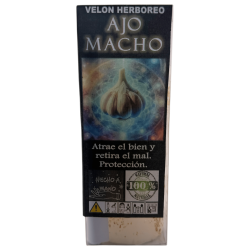 Herbal Garlic Candle - Esoteric Candle 14x6cm - Protection, Attracts good, removes evil...
