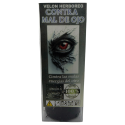 Velón Herboreo Contra el Mal de Ojo - Velón Esotérico 14x6cm - Contra las malas energías del otro