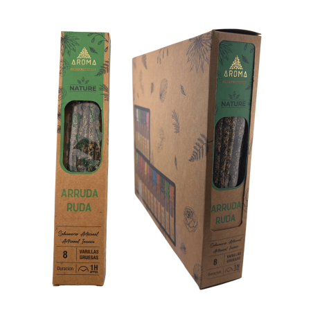 Scatola di incenso biologico alla ruta AROMA Nature - 12 scatole da 8 bastoncini spessi