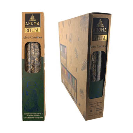 Bio-Räucherstäbchen-Ritual-Eröffnungspfad-Box AROMA - 12 Schachteln mit je 8 dicken Stäbchen