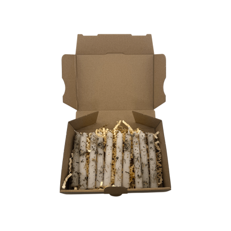 HOSTENATURA Energy Cleansing Candle Kit - 10 white candles with herbs