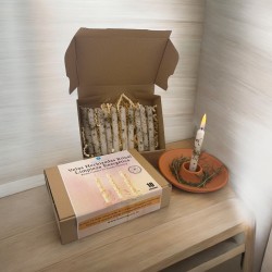 Kit de bougies de purification énergétique HOSTENATURA - 10 bougies blanches aux herbes
