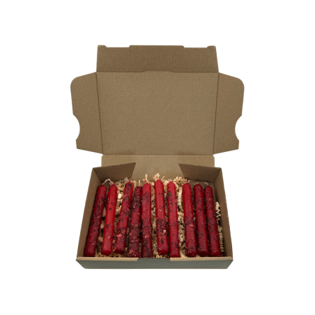 HOSTENATURAラブリチュアルキャンドルキット - ハーブ入りレッドキャンドル10本