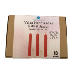 Kit de Velas Ritual de Amor HOSTENATURA - 10 velas vermelhas com ervas