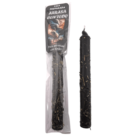 Bougie préparée rituellement - Élimine tout 18 cm - Pour tout éliminer