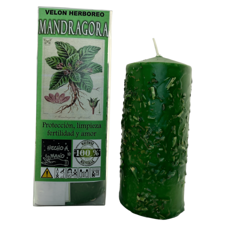Lumânare Mandrake Herbal - Lumânare Ezoterică 14x6cm - Protecție, curățare, fertilitate și iubire