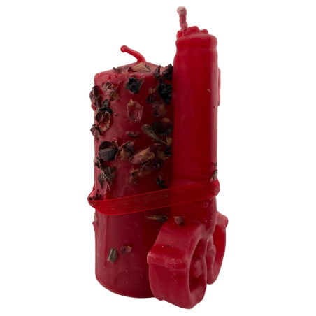 Velón Llave del Poder Amor HOSTENATURA - 14x8cm - Vela Esotérica Artesana para Atraer el Amor