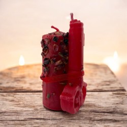Velón Llave del Poder Amor HOSTENATURA - 14x8cm - Vela Esotérica Artesana para Atraer el Amor