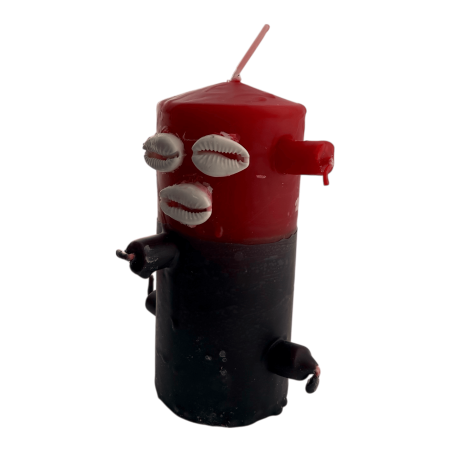 Vela de 7 pavios, Eleggua de Coco Especial, 12,5x6cm - Abre Caminhos, Proteção, Mensageira de Notícias...