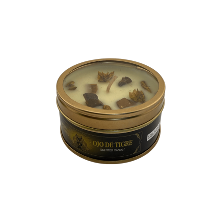 شمعة AROMA FRAGRANCES عين النمر الكريستالية - برائحة الفانيليا - 65 غرام - مدة احتراق من 5 إلى 6 ساعات