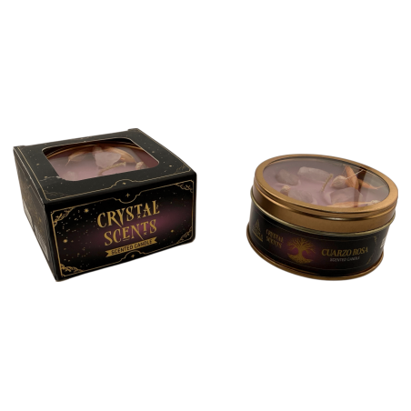شمعة AROMA FRAGRANCES الكوارتز الوردي الكريستالي - 65 غرام - مدة احتراق من 5 إلى 6 ساعات
