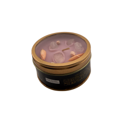 شمعة AROMA FRAGRANCES الكوارتز الوردي الكريستالي - 65 غرام - مدة احتراق من 5 إلى 6 ساعات