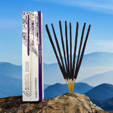 Blissful Botanics TULASI オーガニック ラベンダー インセンス - ナチュラル アーティザン - インスピレーションあふれるラベンダー - オーガニック インセンス スティック 8 本