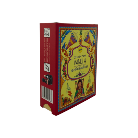 SREE VANI Golden India Vanilla Backflow Incense Cones - Pack of 10 Blackflow Cones