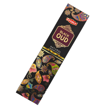 Tridev Black Oud Natural Incense Sticks - 10 Extra Thick Sticks