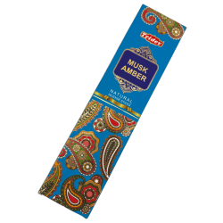 Tridev Amber Musk Natural Incense Sticks - 10 Extra Thick Sticks