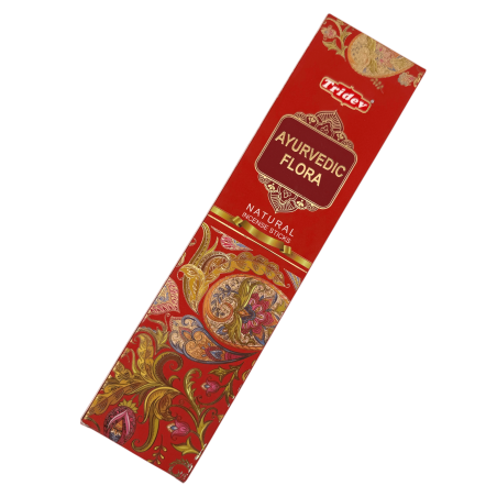 Incienso Tridev Ayurvedic Flora Natural Incense Sticks - 10 varillas extra gruesas