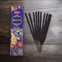 Bâtonnets d'encens naturels de méditation Tridev - 10 bâtonnets extra épais