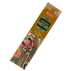 Tridev Golden Kasturi Natural Incense Sticks - 10 Extra Thick Sticks