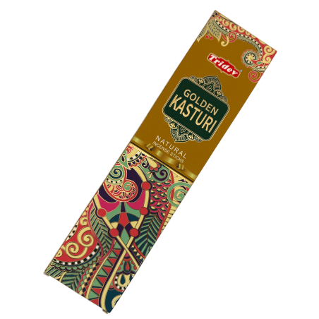 Encens Tridev Golden Kasturi Natural Incense Sticks - 10 varetes extra gruixudes