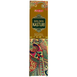 Tridev Golden Kasturi Natural Incense Sticks - 10 Extra Thick Sticks