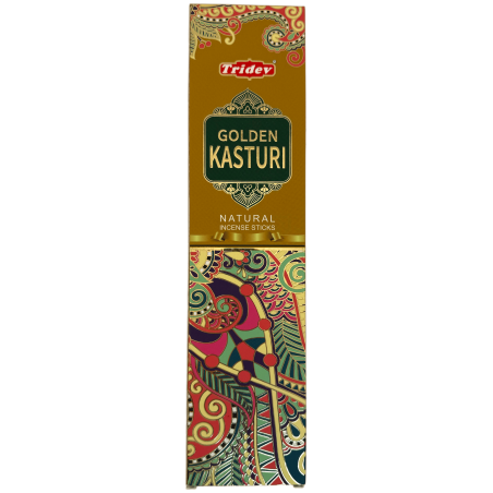 Kadzidełka naturalne Tridev Golden Kasturi – 10 bardzo grubych pałeczek