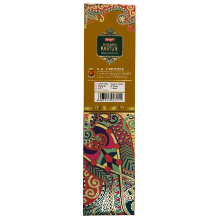 Tridev Golden Kasturi Natural Incense Sticks - 10 Extra Thick Sticks