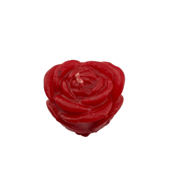 Bougie rouge en forme de rose, 6 x 4,6 x 7 cm