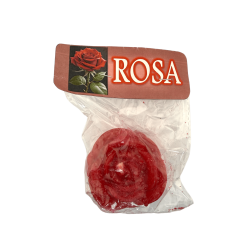 Bougie rouge en forme de rose, 6 x 4,6 x 7 cm