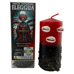 Bougie ésotérique spéciale pour Eleggua 14x6cm...