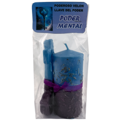 Velón Llave del Poder Poder Mental HOSTENATURA - 14x8cm - Vela Esotérica Artesanal