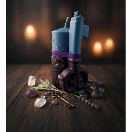 Velón Llave del Poder Poder Mental HOSTENATURA - 14x8cm - Vela Esotérica Artesanal